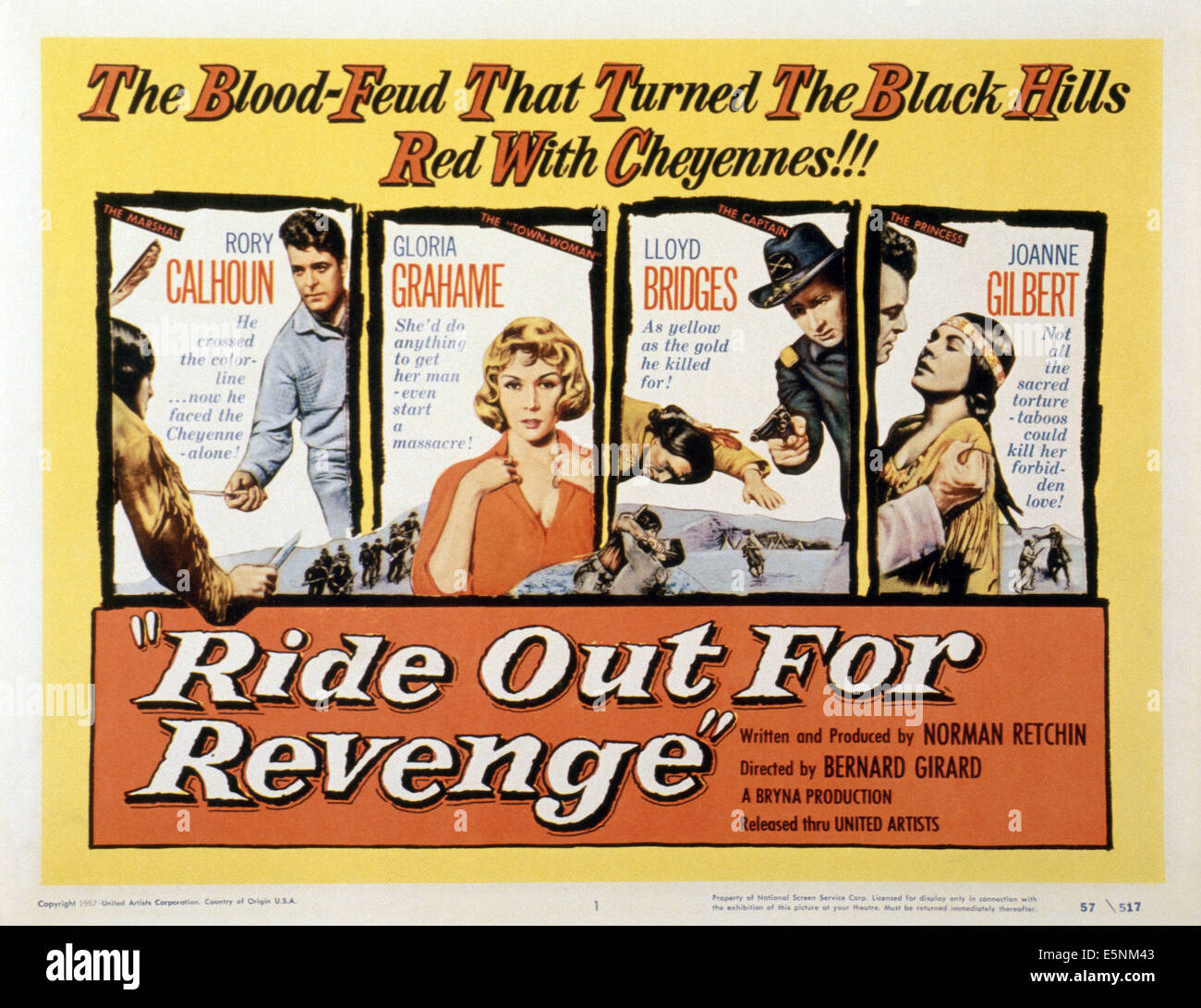RIDE OUT FOR REVENGE, US poster art, from left Rory Calhoun, Gloria