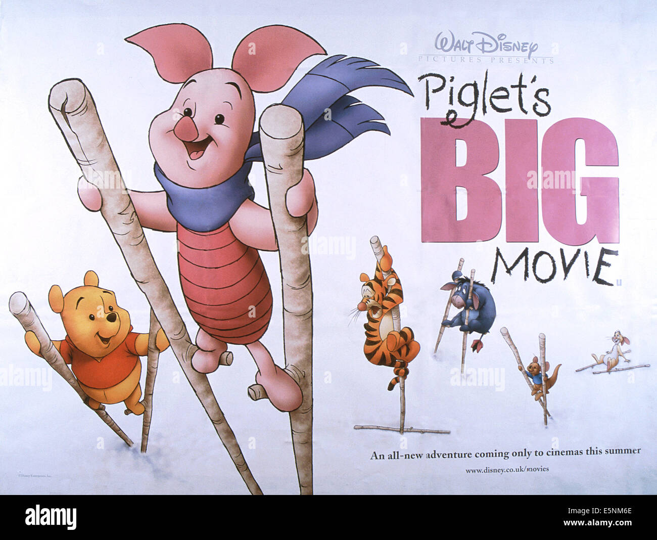 PIGLET'S BIG MOVIE, USposter, from left: Winnie the Pooh, Piglet, Tigger, Eeyore, 2003, © Buena Vista/courtesy Everett Stock Photo