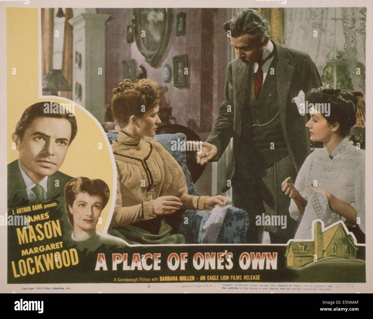 A PLACE OF ONE'S OWN, US lobbycard, left from top: James Mason, Margaret Lockwood, center from left: Barbara Mullen, James Stock Photo