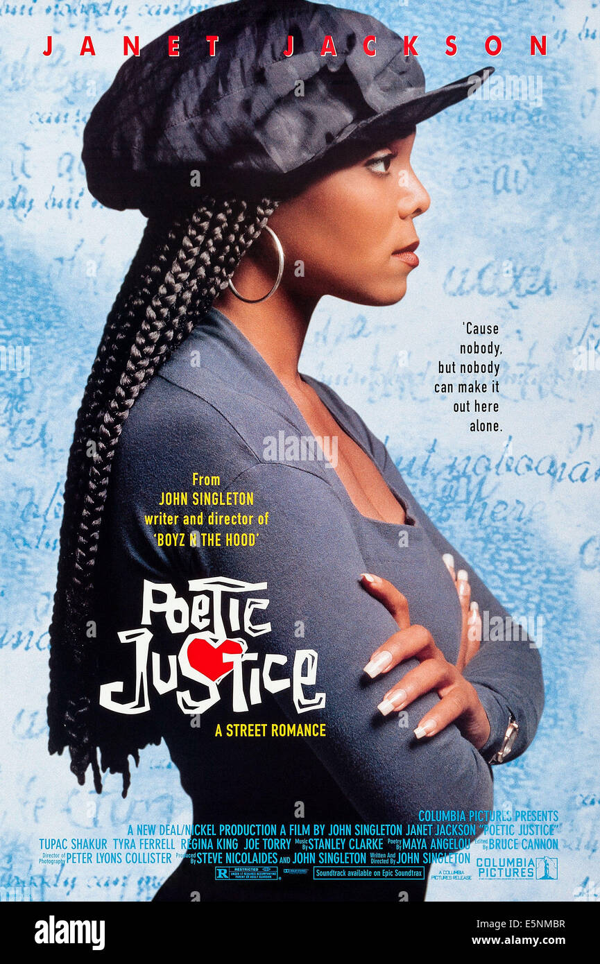 POETIC JUSTICE, US poster, Janet Jackson, 1993, © Columbia/courtesy Everett Collection Stock Photo