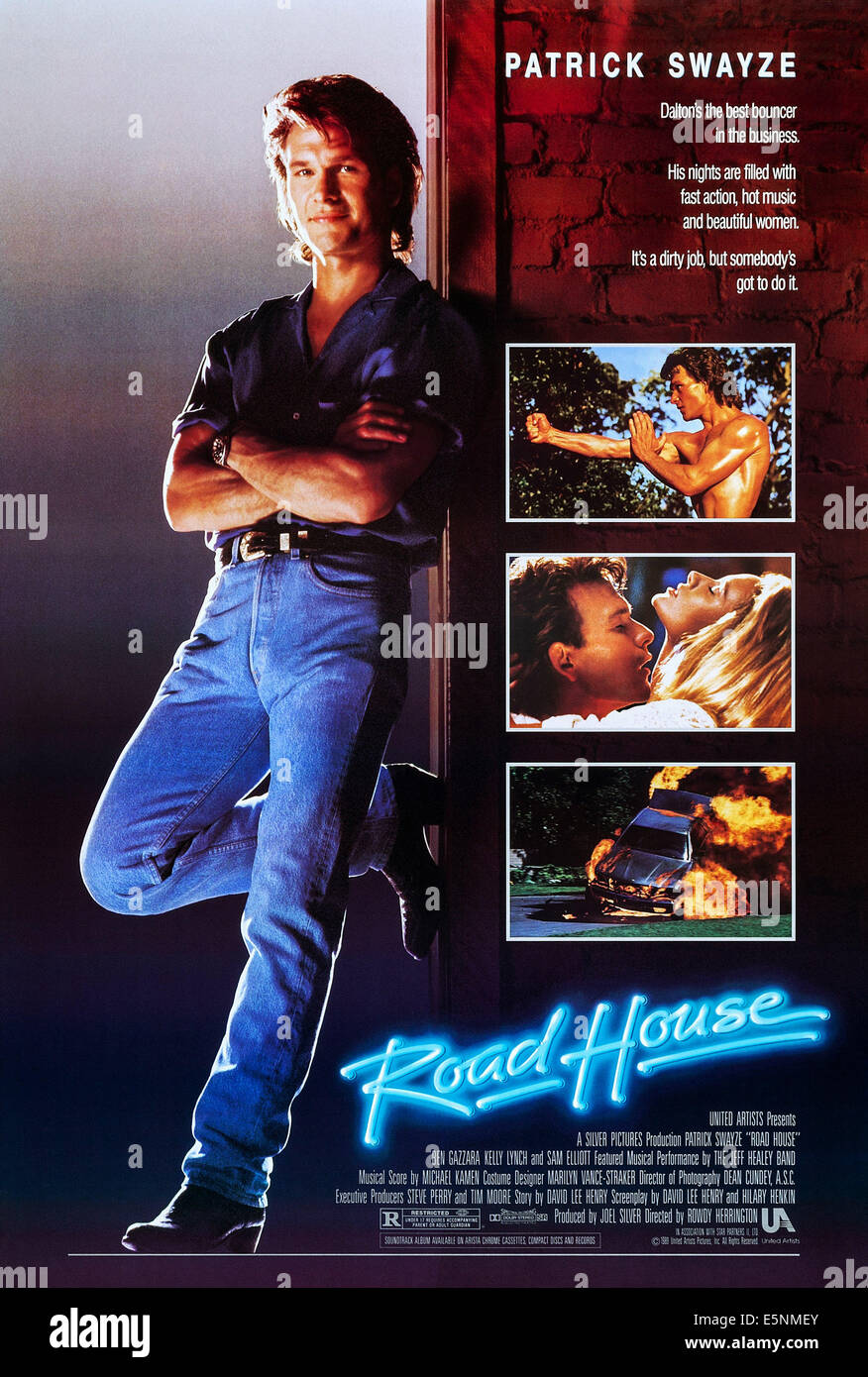 ROAD HOUSE, US poster, Patrick Swayze (left and front right), 1989, © United Artists/courtesy Stock Photo
