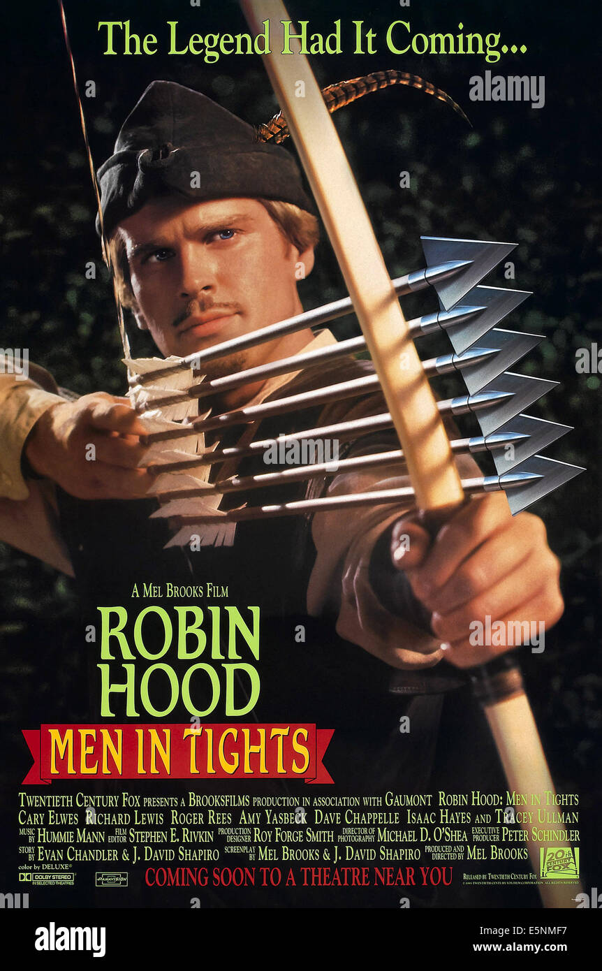 ROBIN HOOD: MEN IN TIGHTS, US advance poster art, Cary Elwes as Robin Hood, 1993, TM & Copyright © 20th Century Fox Film Stock Photo