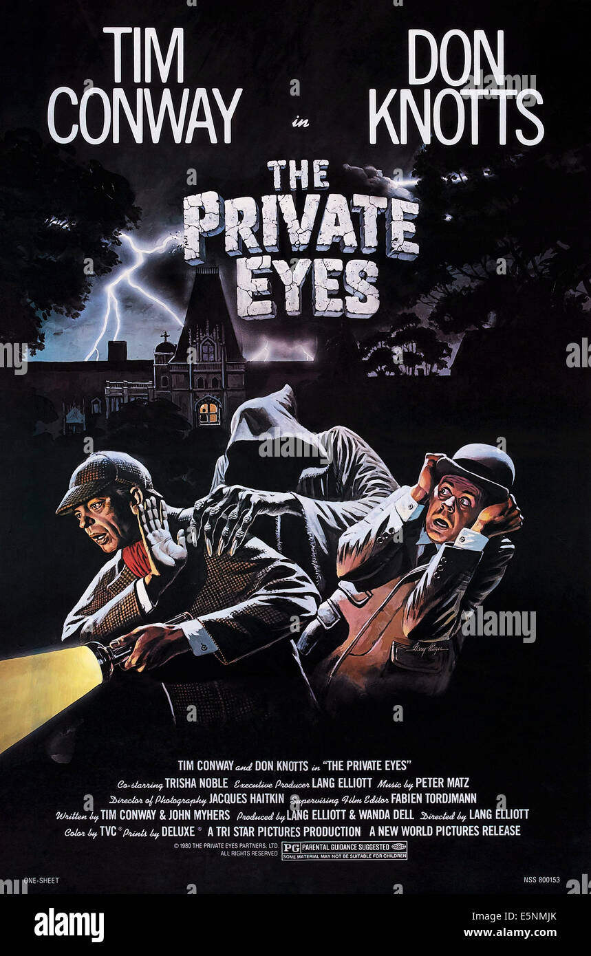 THE PRIVATE EYES, US poster, from left: Don Knotts, Tim Conway, 1980, © New World/courtesy Everett Collection Stock Photo