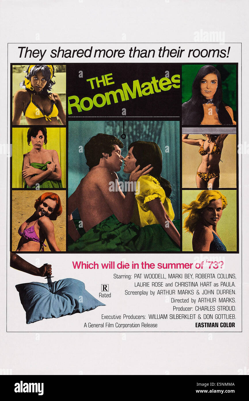 THE ROOMMATES, US poster art, left from top: Marki Bey, Roberta Collins, Christina Hart, right from top: Pat Woodell, Connie Stock Photo