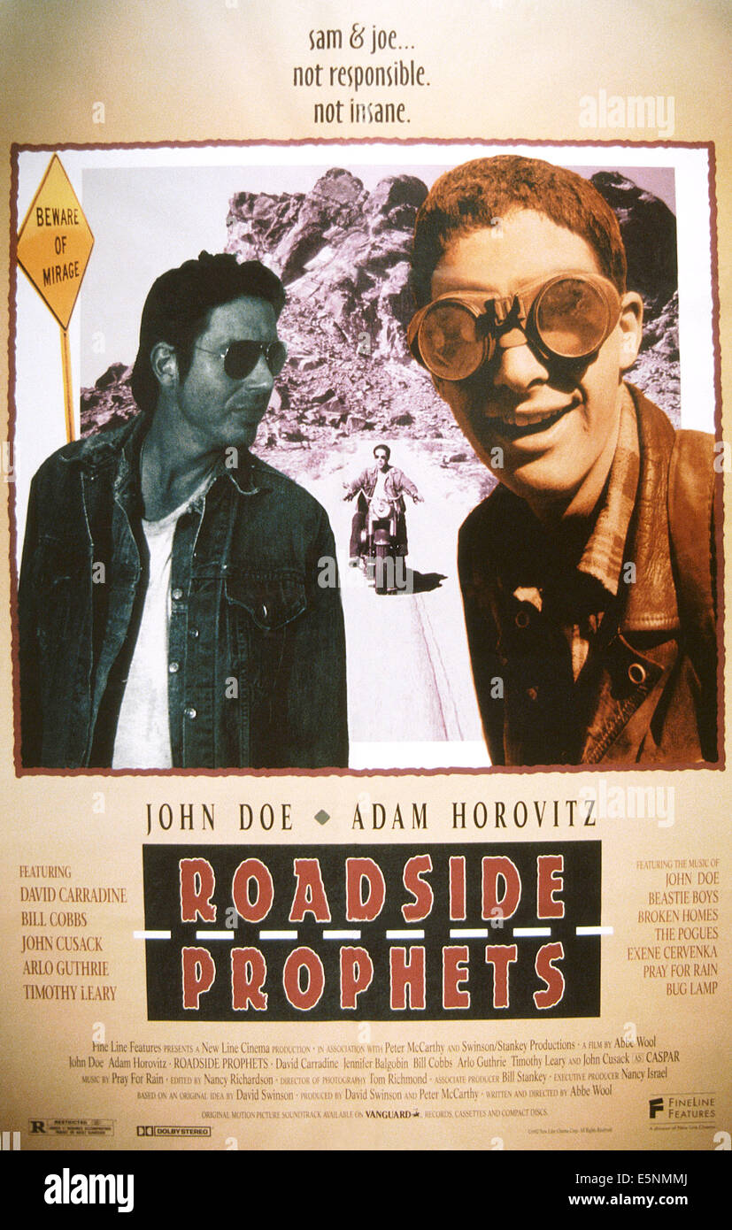 ROADSIDE PROPHETS, US poster, from left: John Doe, Adam Horovitz, 1992, © New Line/courtesy Everett Collection Stock Photo
