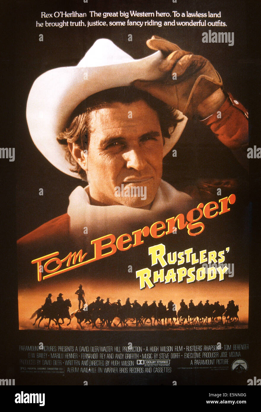 RUSTLERS' RHAPSODY, US poster, Tom Berenger, 1985, © Paramount/courtesy Everett Collection Stock Photo