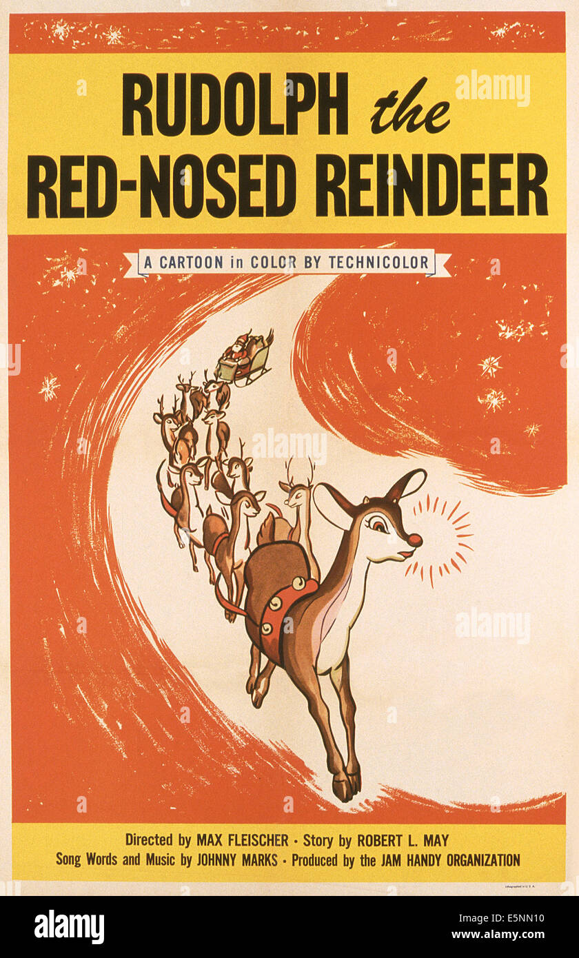 RUDOLPH THE RED-NOSED REINDEER, US poster, Rudolph the Red-Nosed Reinder, 1948 Stock Photo