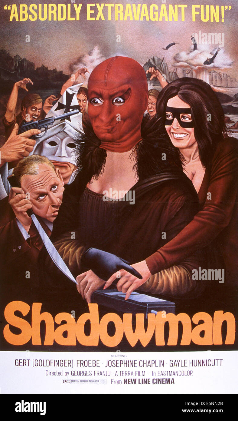 SHADOWMAN, (aka NUITS ROUGES), US poster, Gert Frobe (left), Gayle Hunnicutt (right), 1974 Stock Photo