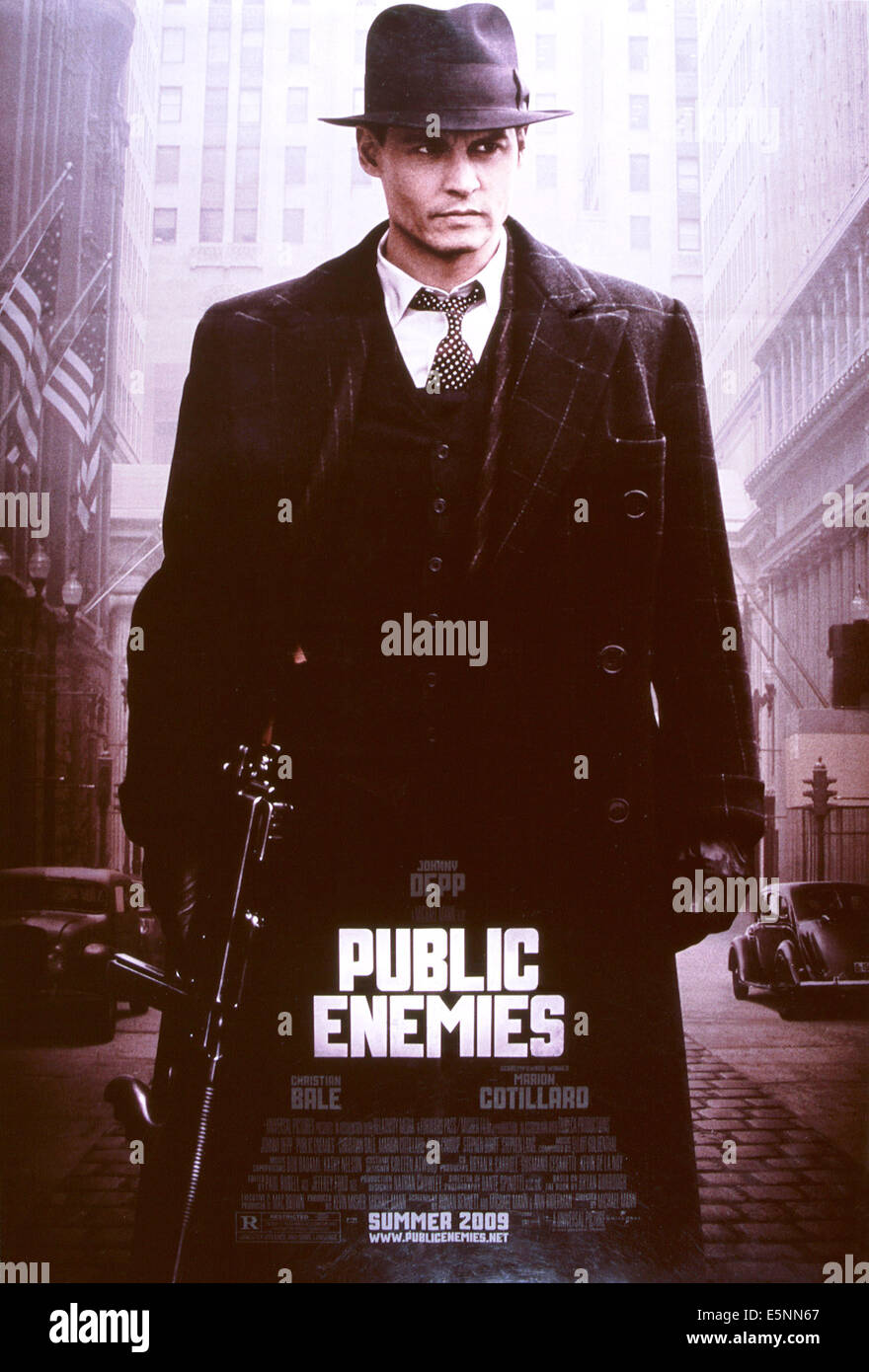 PUBLIC ENEMIES, US poster, Johnny Depp as John Dillinger, 2009. ©Universal/Courtesy Everett Collection Stock Photo