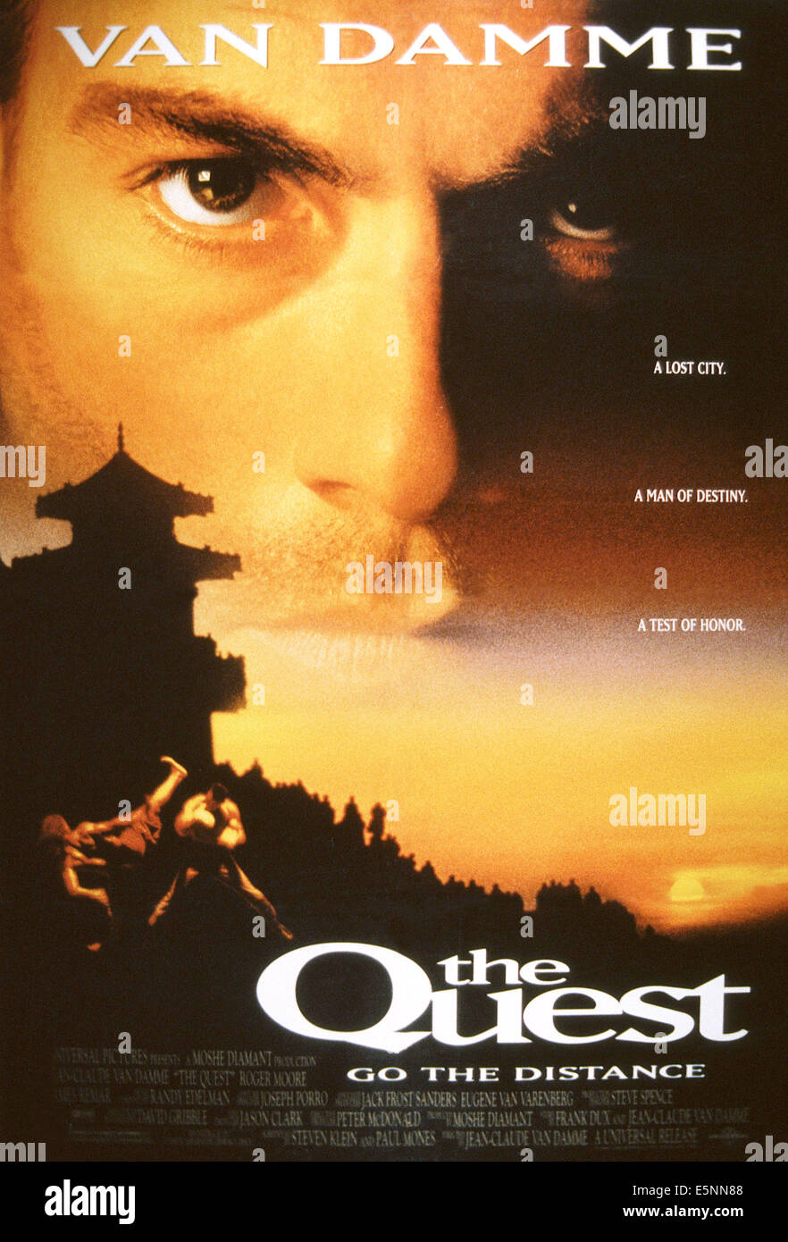 THE QUEST, US poster, Jean-Claude Van Damme, 1996, © Universal/courtesy Everett Collection Stock Photo