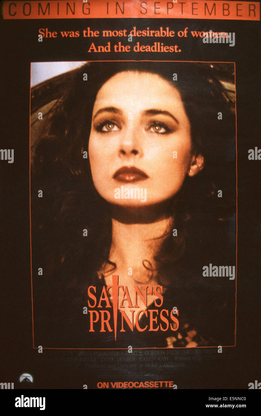 SATAN'S PRINCESS, US advance poster, Lydie Denier, 1990. ©Paramount Home Video/courtesy Everett Collection Stock Photo