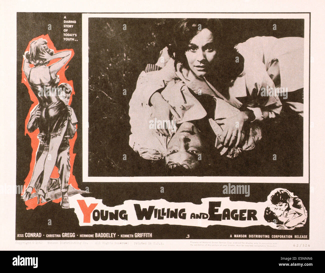RAG DOLL, (aka YOUNG, WILLING AND EAGER), US lobbycard, from left: Jess Conrad, Christina Gregg, 1961 Stock Photo