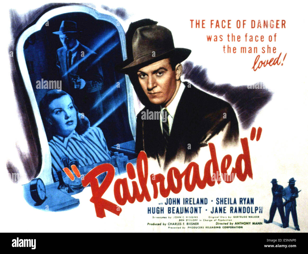 RAILROADED!, Sheila Ryan, John Ireland, Hugh Beaumont, 1947 Stock Photo