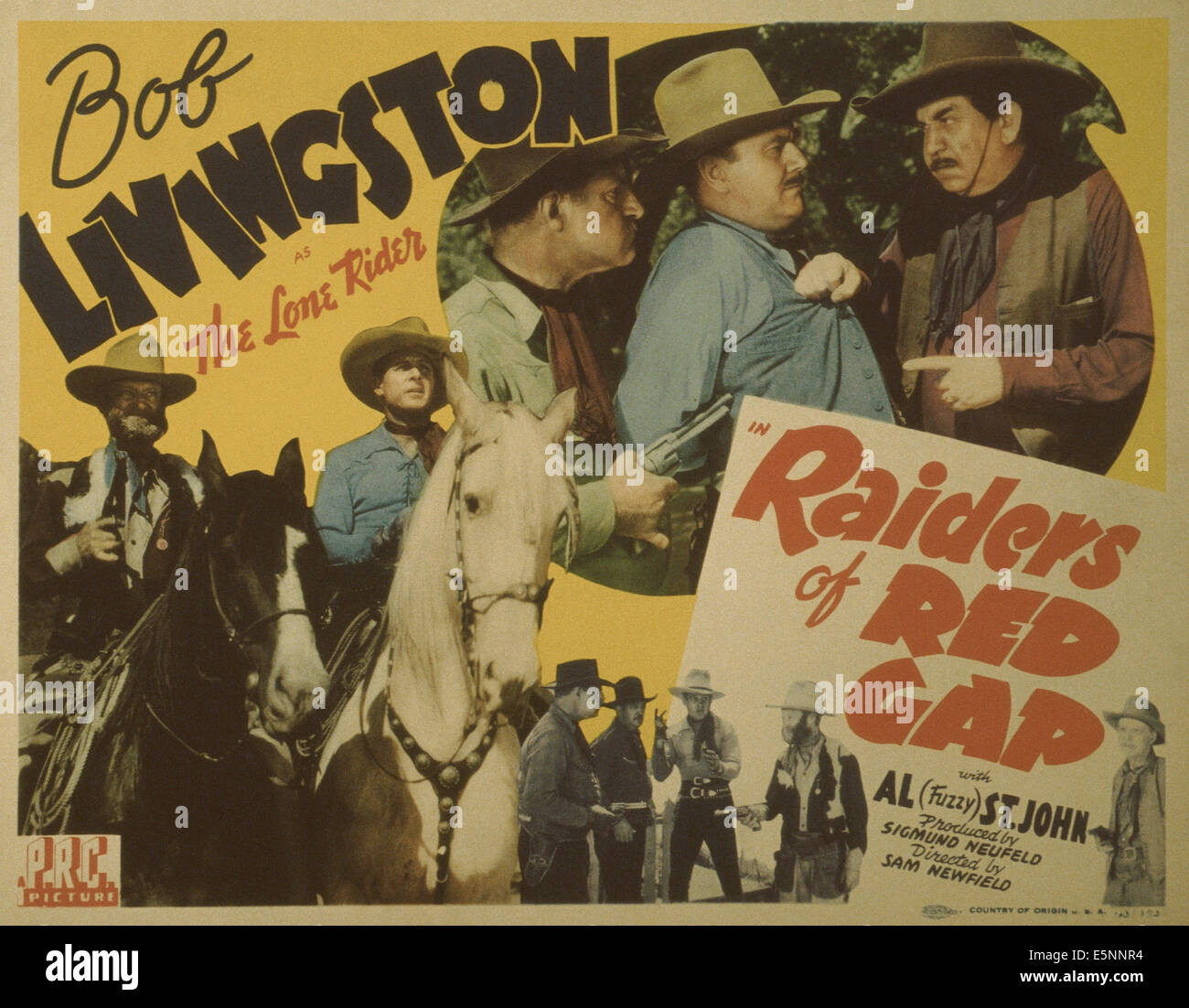 RAIDERS OF RED GAP, US poster, horseback from left Al St. John, Robert