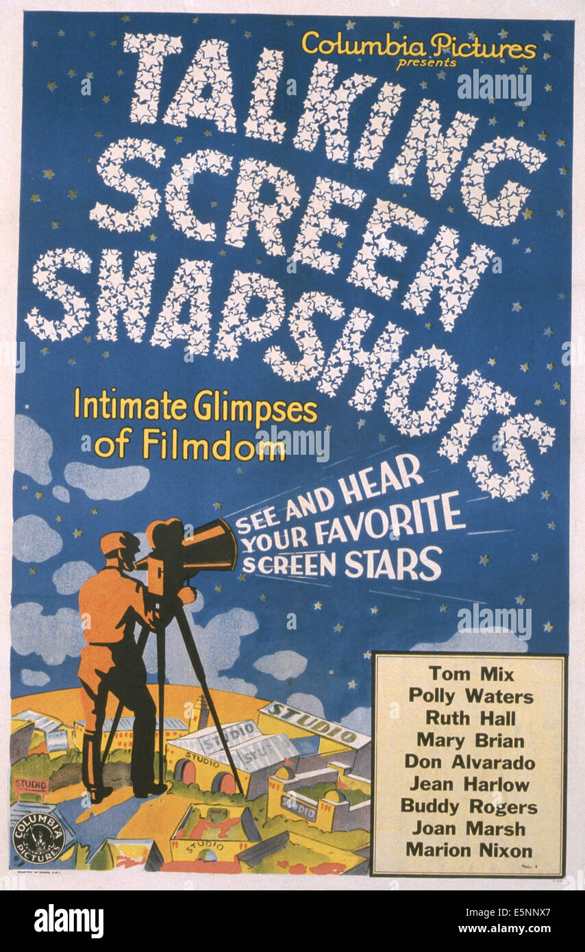 SCREEN SNAPSHOTS, Columbia series of shorts on Hollywood, c. early 1930s Stock Photo