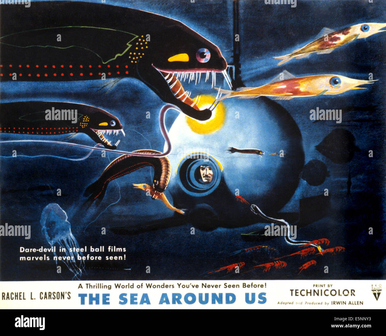 CITY BENEATH THE SEA Original British Lobby Card 1953 Deep Sea diver 