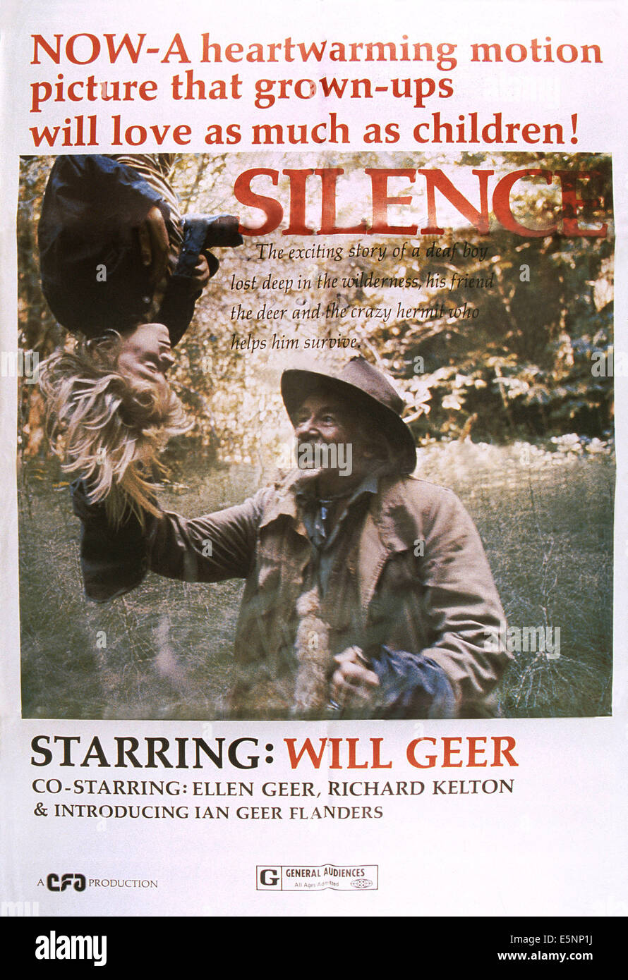 SILENCE, US poster art, from left: Ian Geer Flanders, Will Geer, 1974 Stock Photo