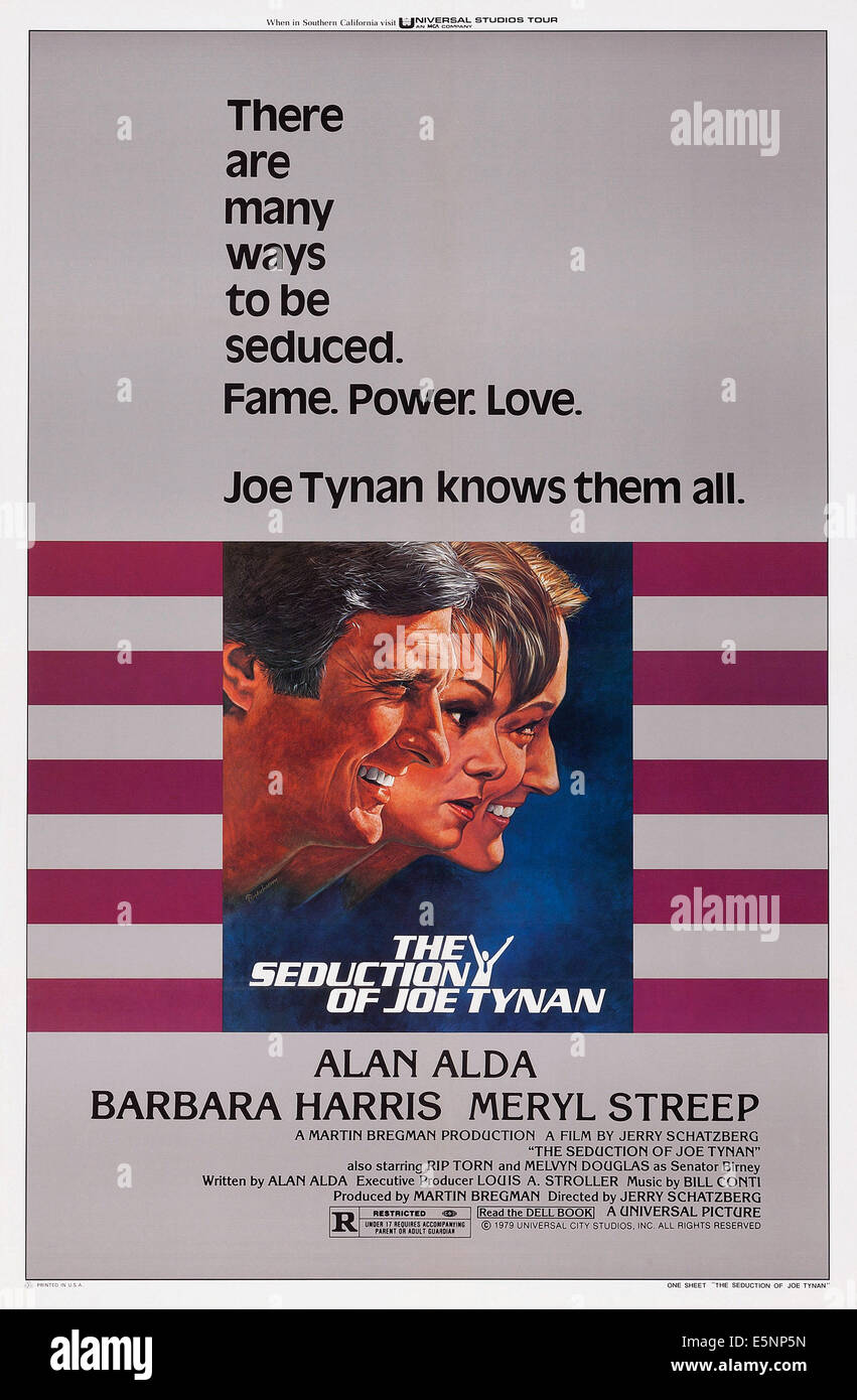 THE SEDUCTION OF JOE TYNAN, US poster, from left: Alan Alda, Barbara Harris, Meryl Streep, 1979, © Universal/courtesy Everett Stock Photo