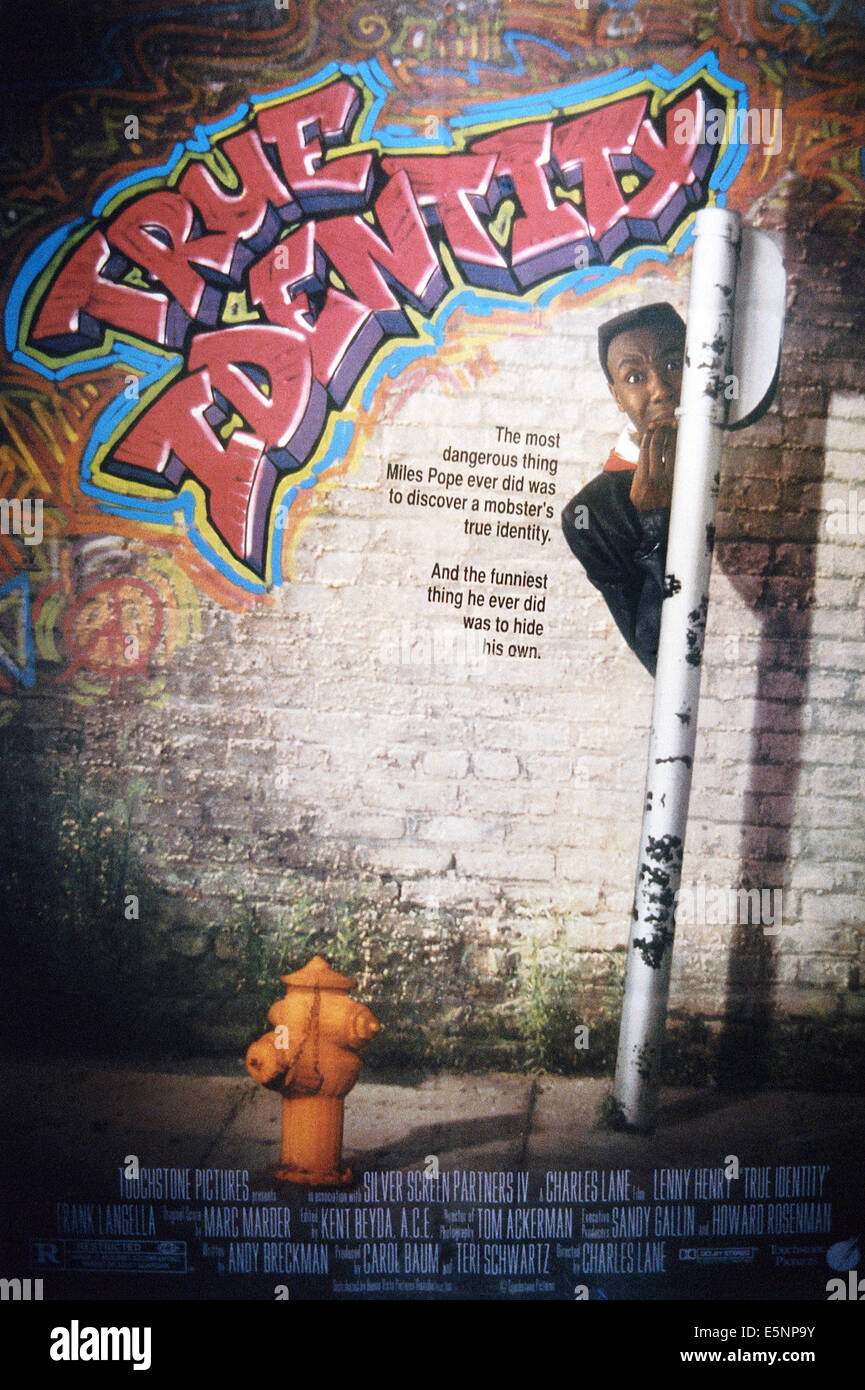 TRUE IDENTITY, US poster art,  Lenny Henry, 1991. ©Buena Vista Pictures/Courtesy Everett Collection Stock Photo