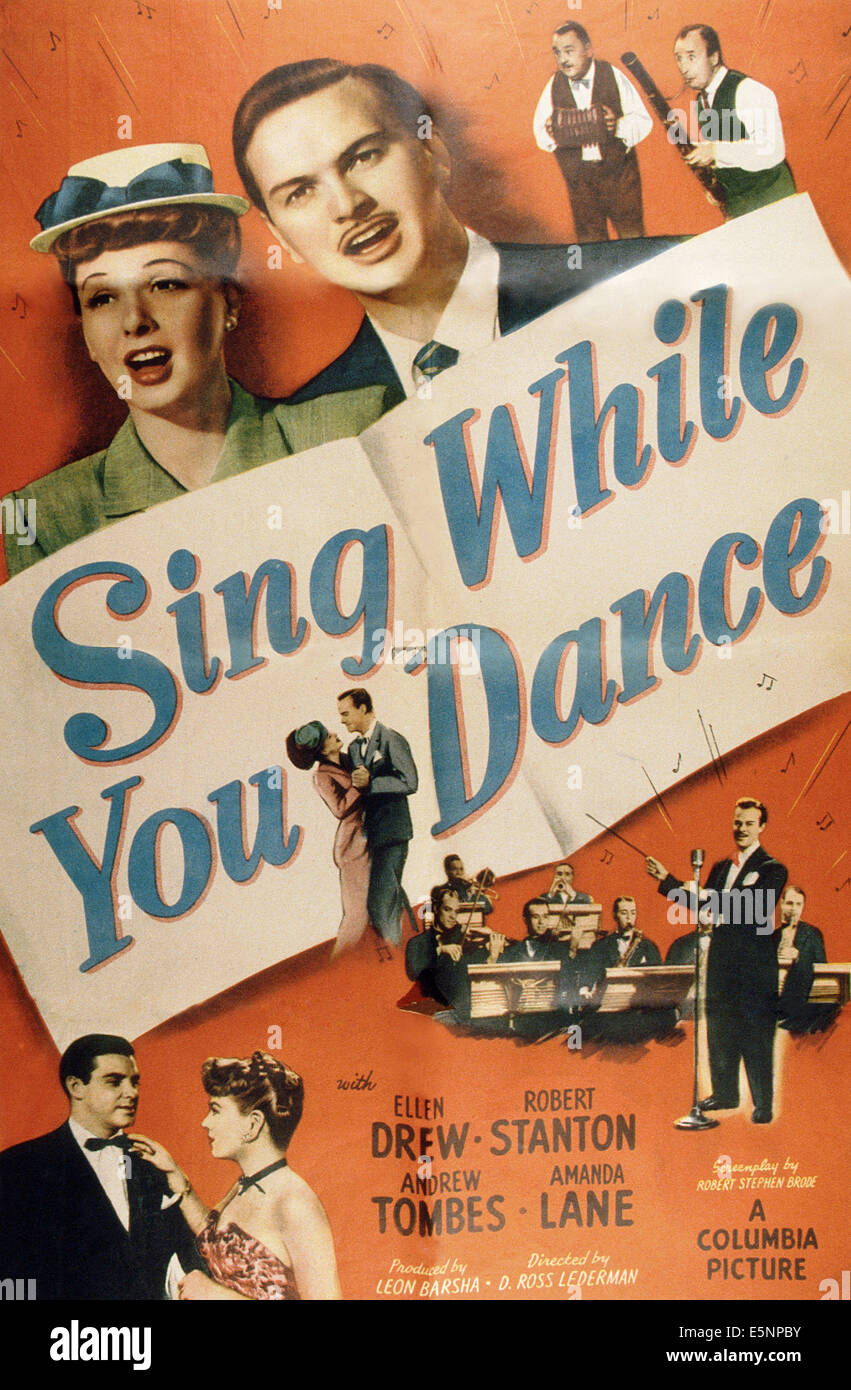 SING WHILE YOU DANCE, US poster art,  1946 Stock Photo