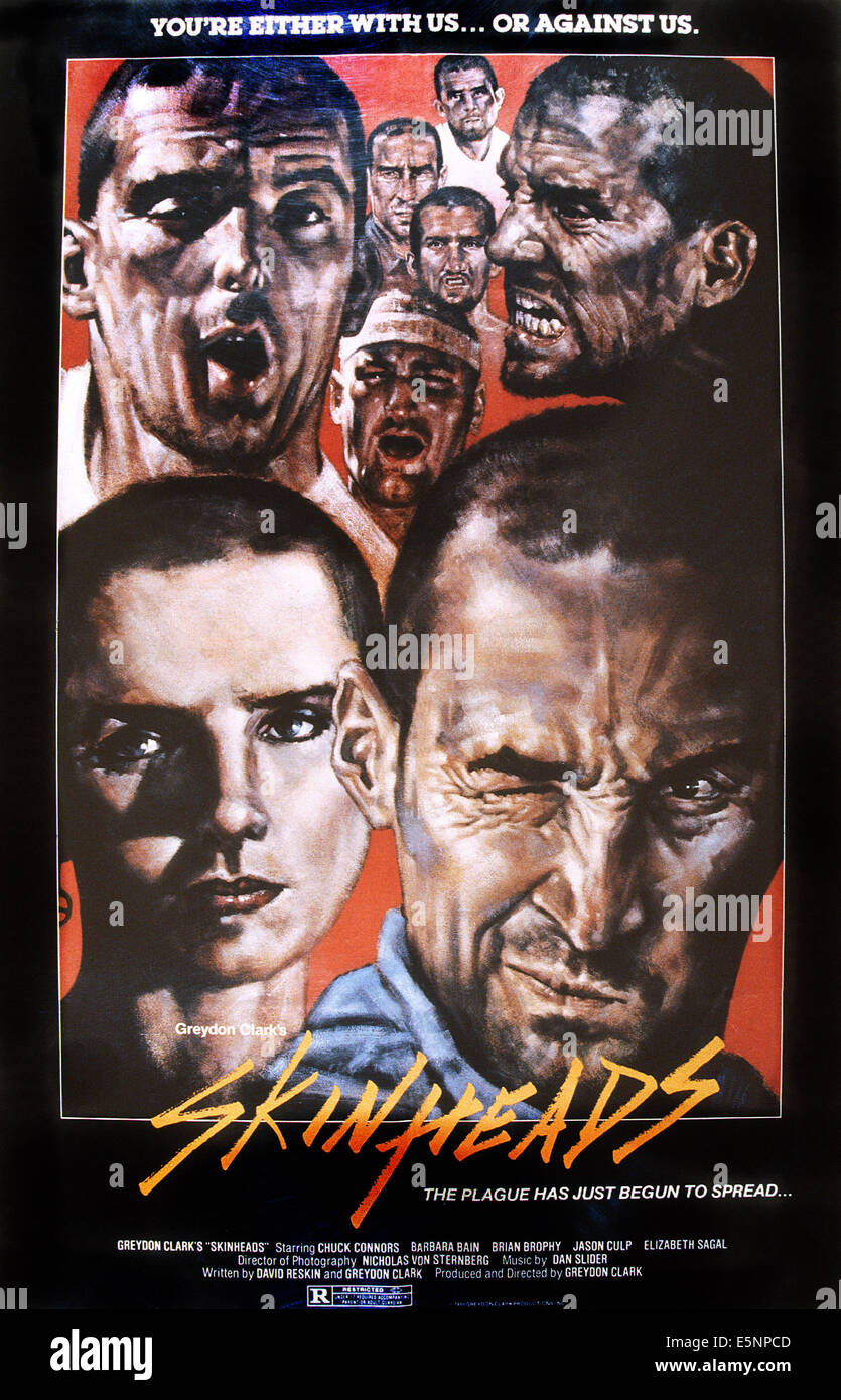 SKINHEADS, US poster art, 1989. ©Amazing Movies/courtesy Everett Collection Stock Photo