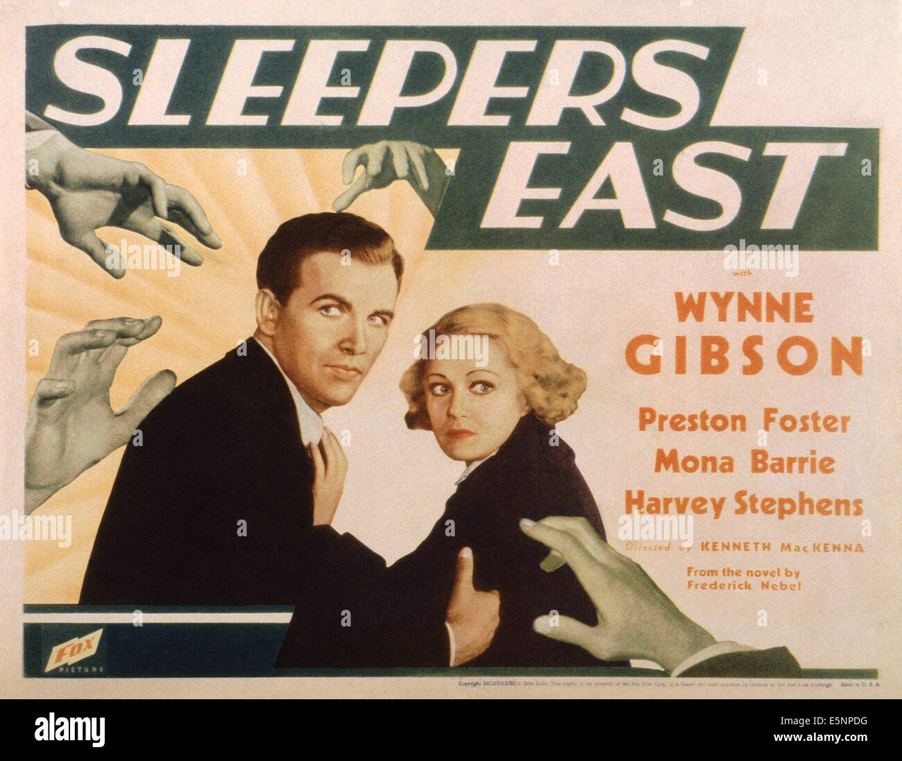 SLEEPERS EAST, US lobbycard, from left: Preston Foster, Wynne Gibson