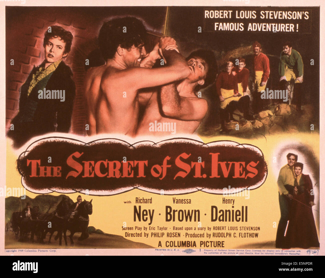 THE SECRET OF ST. IVES, US poster, Vanessa Brown (top left), bottom from left: Richard Ney, Vanessa Brown, 1949 Stock Photo