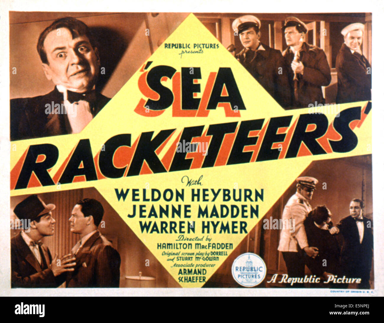SEA RACKETEERS, J Carrol Naish, Weldon Heyburn, Warren Hymer, Robert Brister, 1937 Stock Photo