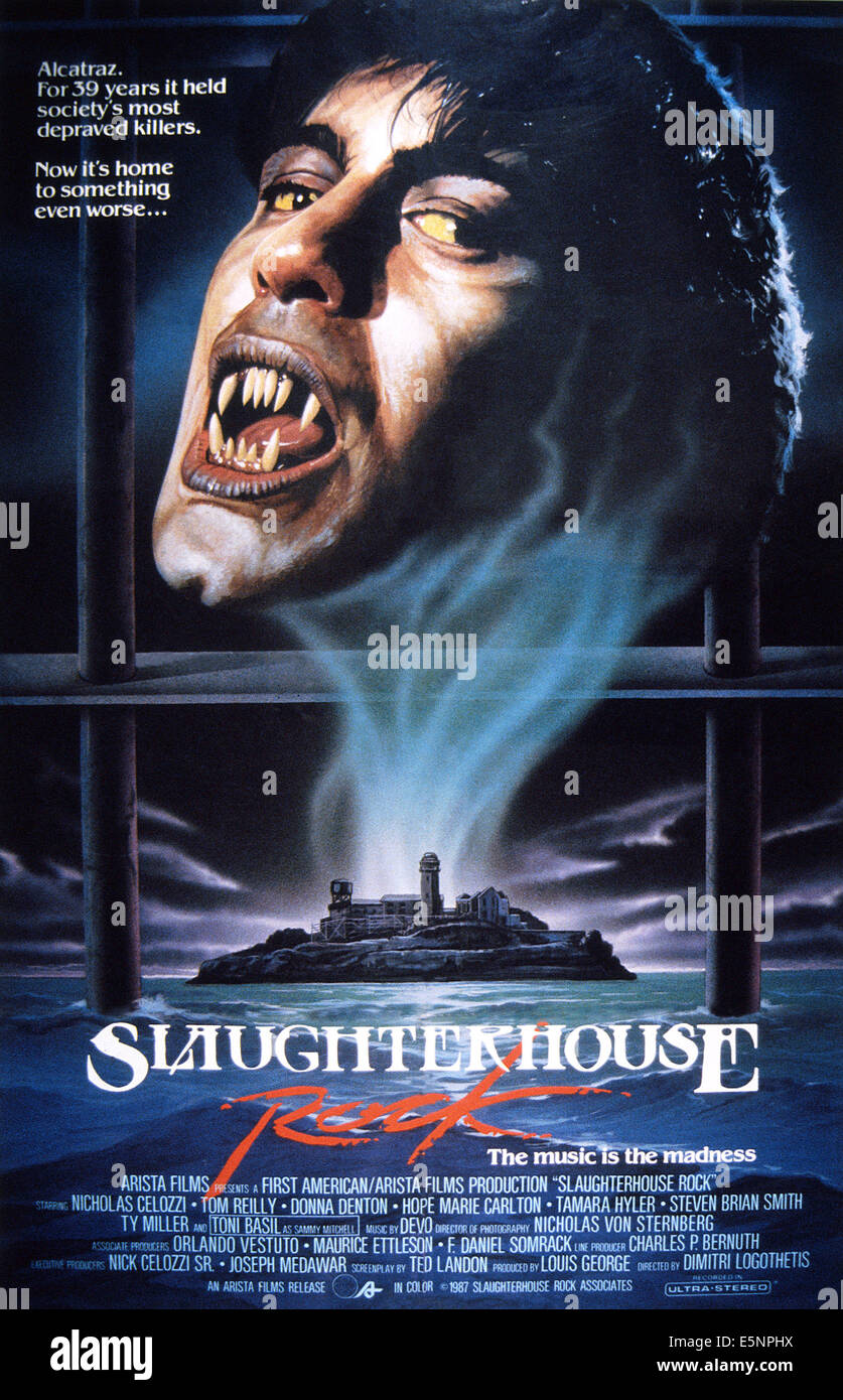 SLAUGHTERHOUSE ROCK, US poster art, Tom Reilly, 1988. ©Taurus
