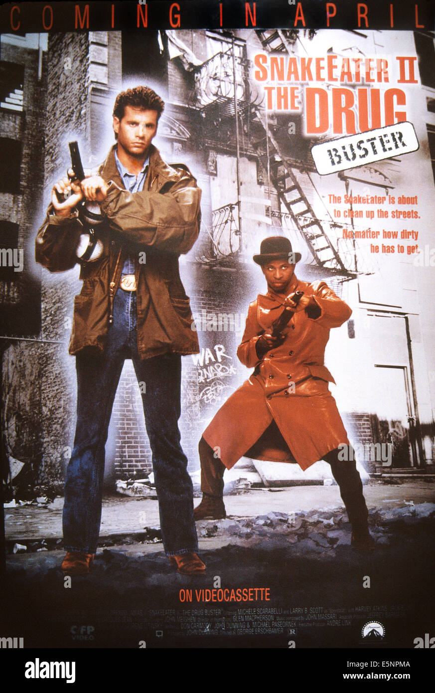 SNAKE EATER'S REVENGE, (aka SNAKE EATER II: THE DRUG BUSTER), US advance  poster art, from left: Lorenzo Lamas, Larry B. Scott Stock Photo - Alamy