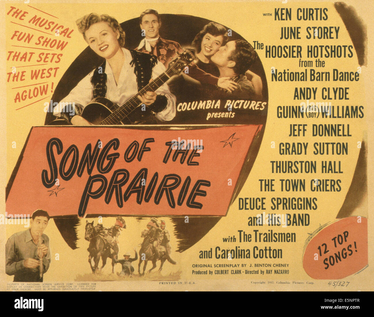 SONG OF THE PRAIRIE, US poster, top from left: June Storey, Ken Curtis, Jeff Donnell, Guinn 'Big Boy' Williams, 1945 Stock Photo