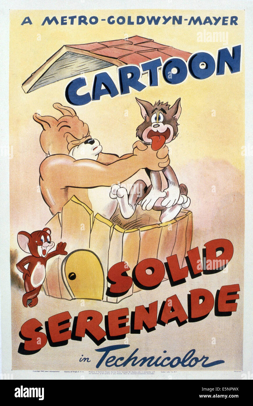 SOLID SERENADE, Tom and Jerry, 1946 Stock Photo