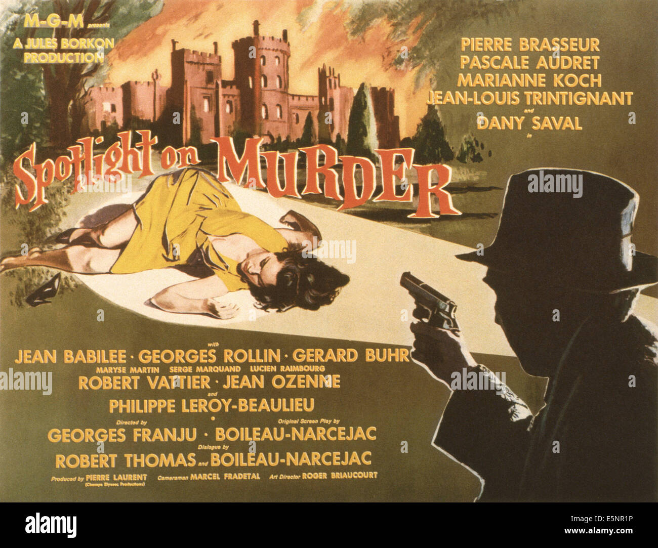 SPOTLIGHT ON MURDER, (aka SPOTLIGHT ON A MURDERER, aka PLEINS FEUX SUR L' ASSASSIN), US poster, 1961 Stock Photo - Alamy