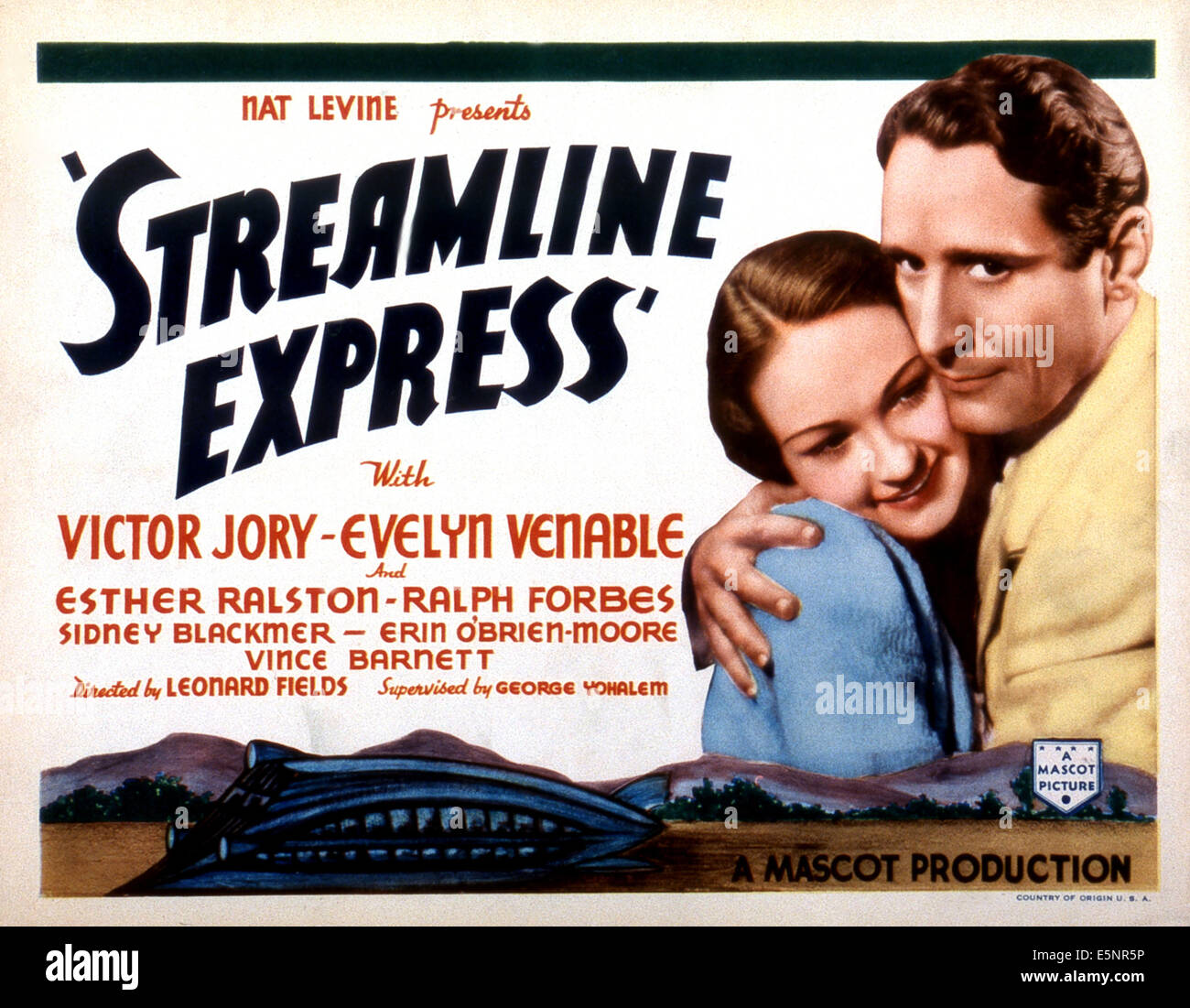 Streamlined Express Engine STREAMLINE EXPRESS, from left: Evelyn Venable, Victor Jory, 1935 Stock ...