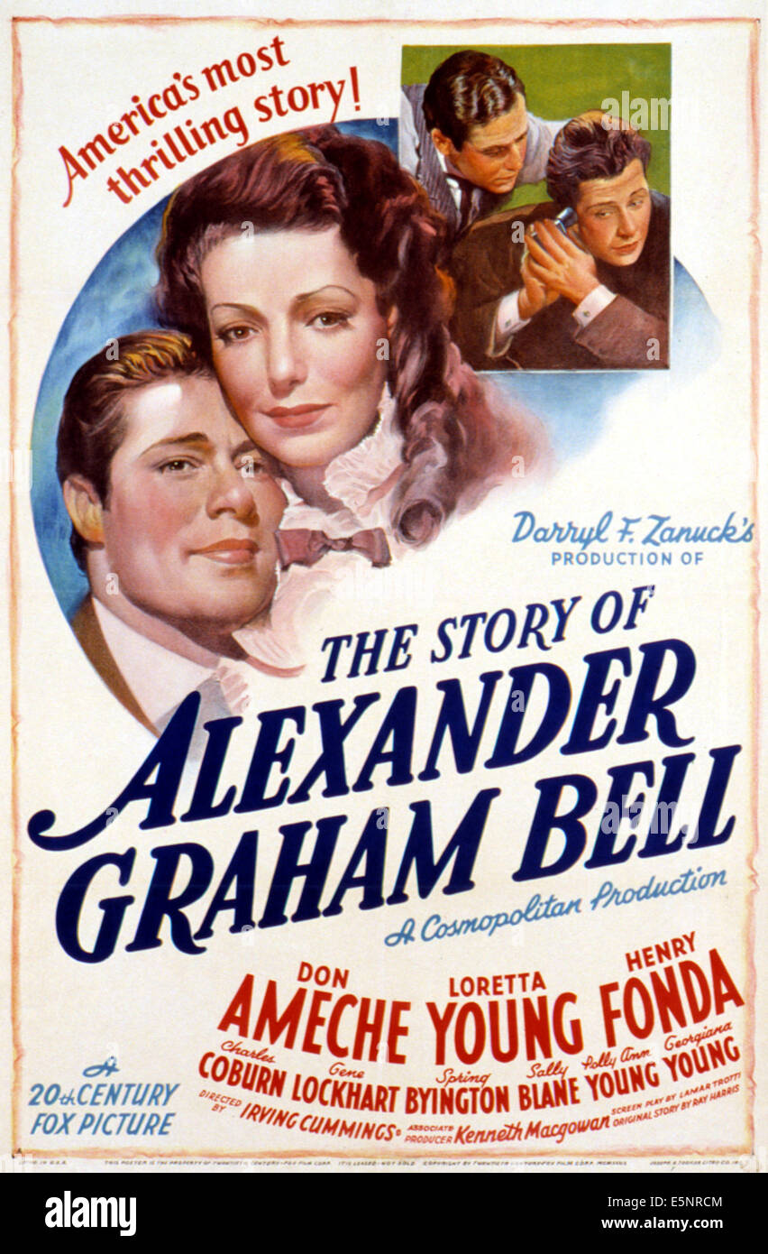 THE STORY OF ALEXANDER GRAHAM BELL, Don Ameche, Henry Fonda, Loretta Young, 1939. TM & Copyright (c) 20th Century Fox Film Stock Photo