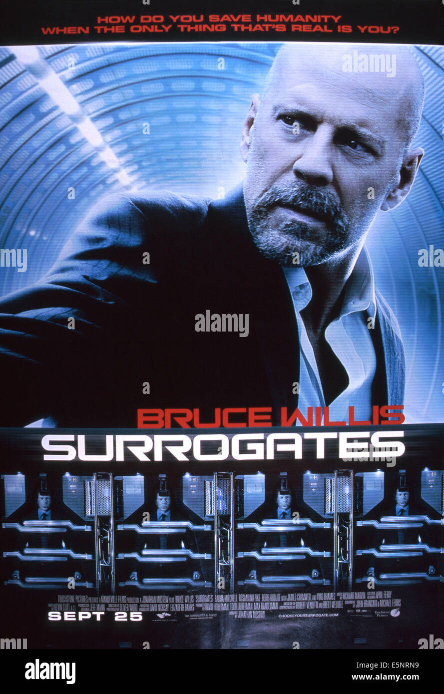 SURROGATES, US advance poster art, Bruce Willis, 2009. ©Walt Disney Studios Motion Pictures/Courtesy Everett Collection Stock Photo