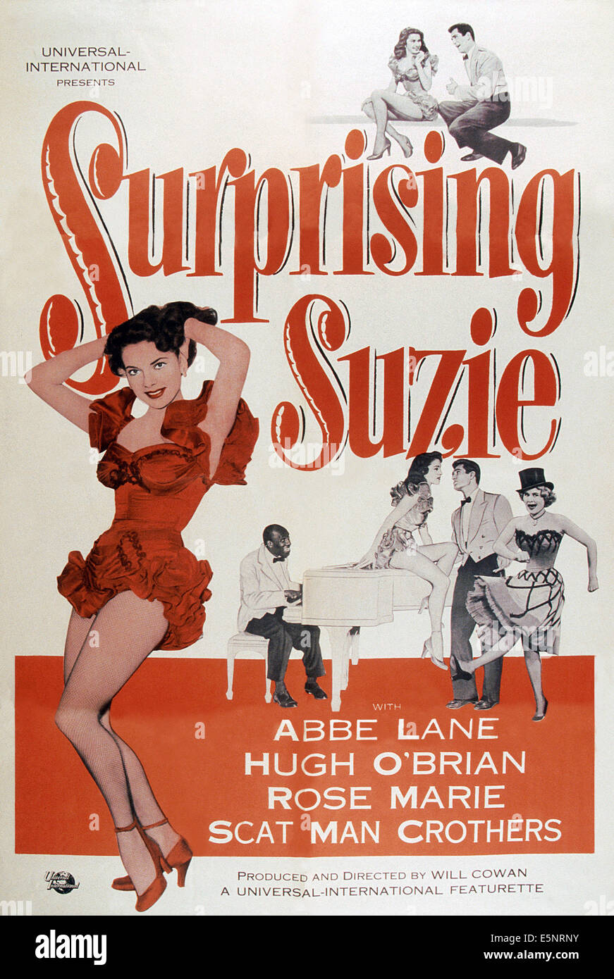 SURPRISING SUZIE, US poster art, from left: Abbe Lane, Scatman Crothers, Abbe Lane, Hugh O'Brian, Rose Marie, 1952 Stock Photo