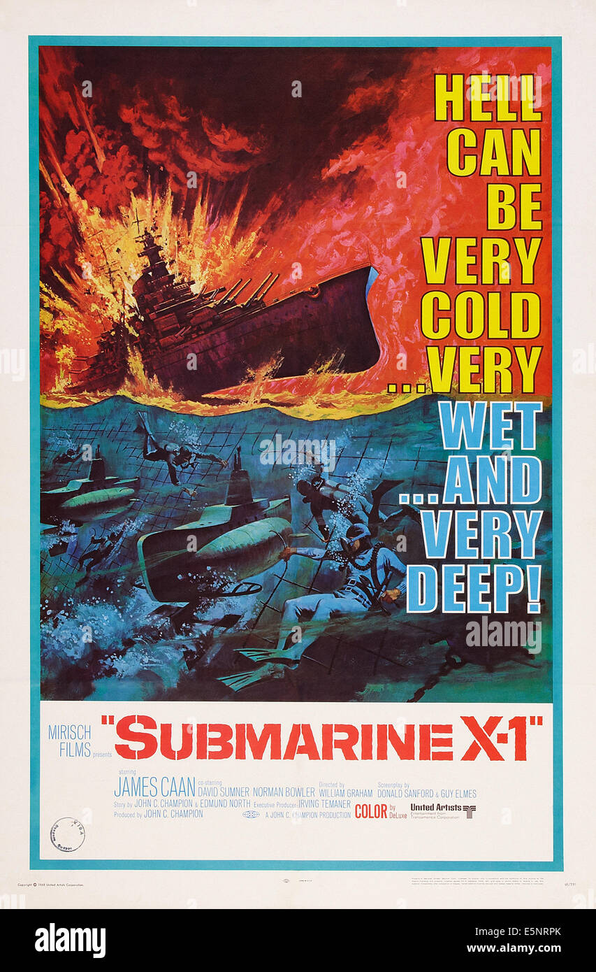 SUBMARINE X1, US poster art, 1968 Stock Photo Alamy
