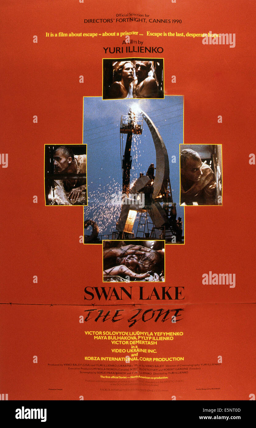 SWAN LAKE: THE ZONE, (aka LEBEDYNE OZERO-ZONA), US poster, 1990, © Kobza International/courtesy Everett Collection Stock Photo