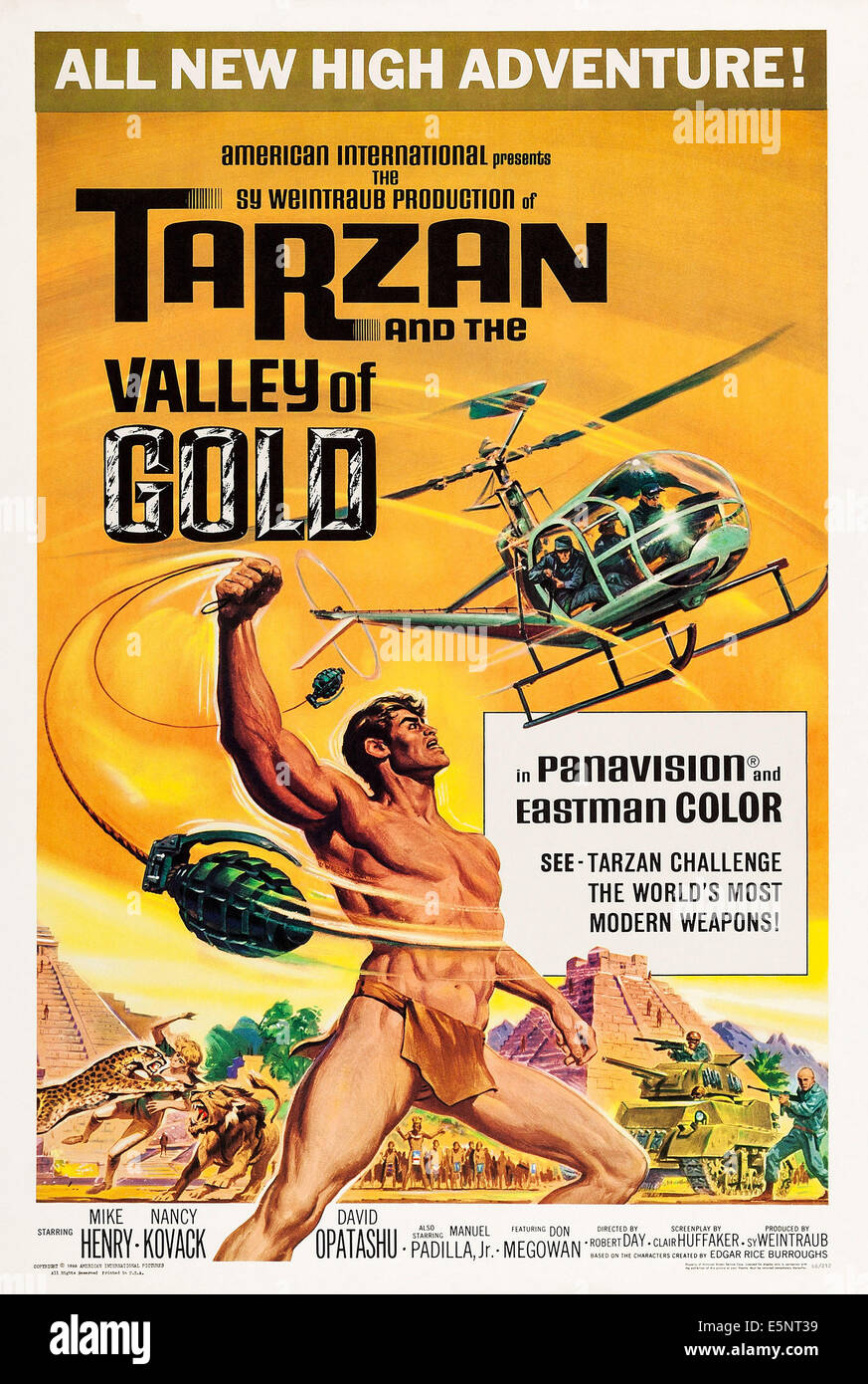 TARZAN AND THE VALLEY OF GOLD, US poster, Mike Henry, 1966 Stock Photo
