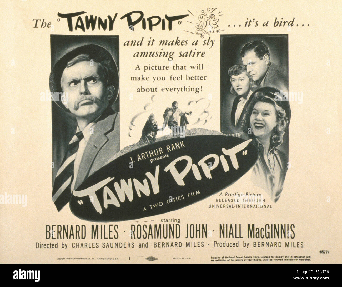 TAWNY PIPIT, US poster, Bernard Miles (left), right from left: Rosamund John (and front), Niall MacGinnis, 1944 Stock Photo