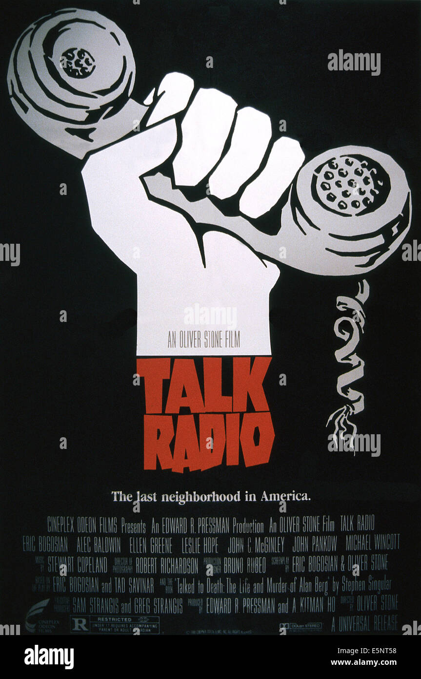 TALK RADIO, US poster, 1988, © Universal/courtesy Everett Collection