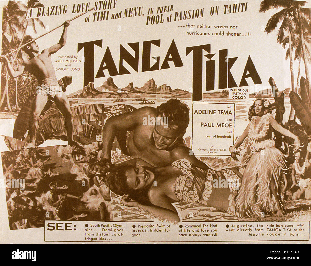 TANGA-TIKA, (aka TANGA TIKA), center from bottom: Adeline Tetahaimuai, Paul Meoe, 1953 Stock Photo
