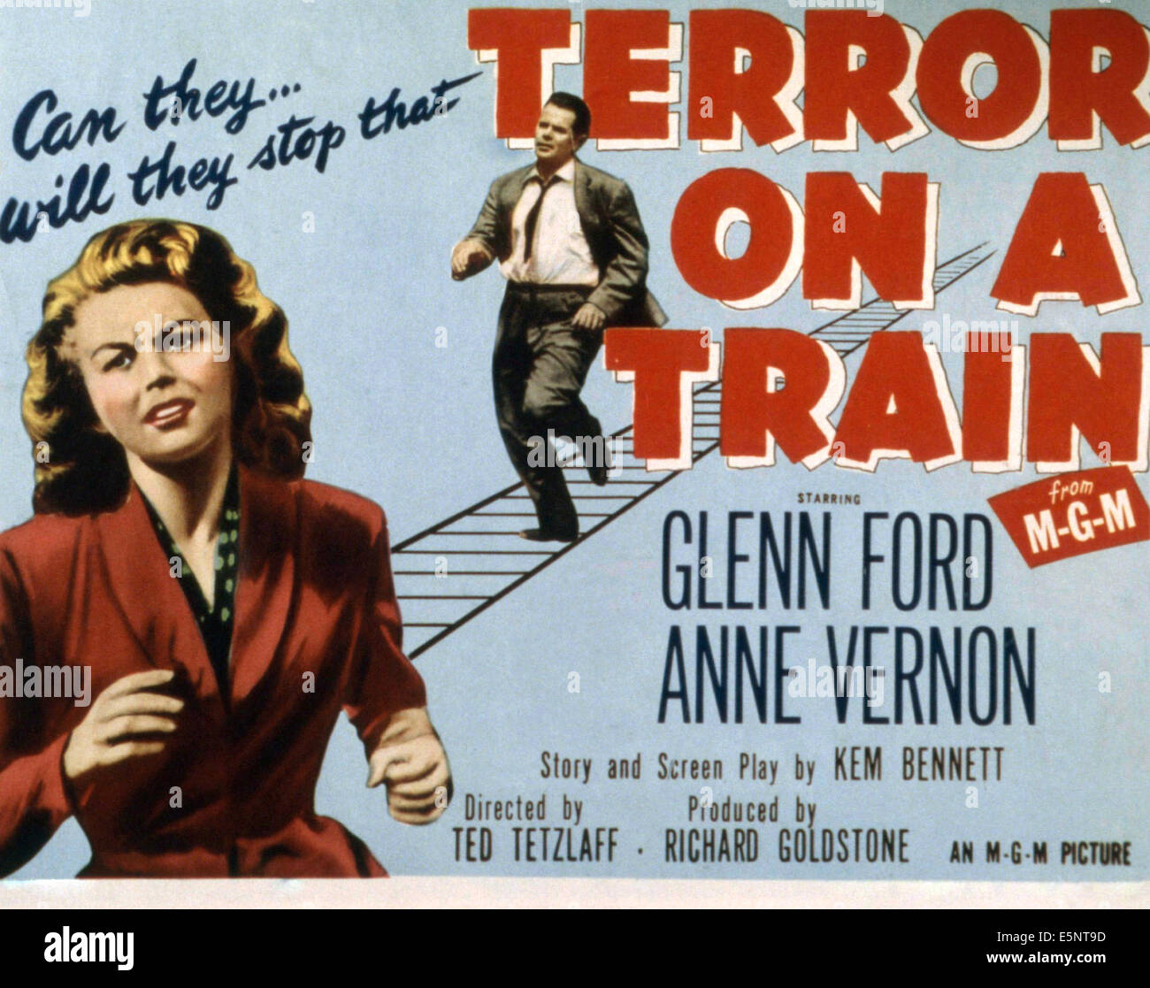 TERROR ON A TRAIN, (aka TIME BOMB), Anne Vernon, Glenn Ford, 1953 Stock Photo