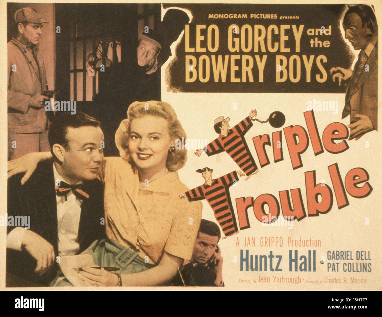 TRIPLE TROUBLE, US poster, top from left: G. Pat Collins, Huntz Hall, bottom from left: Leo Gorcey, Lyn thomas, Gabriel Dell, Stock Photo