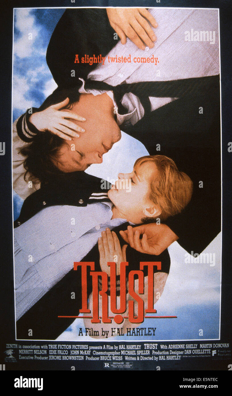 TRUST, US poster, Martin Donovan (top), Adrienne Shelly, 1990, © Fine