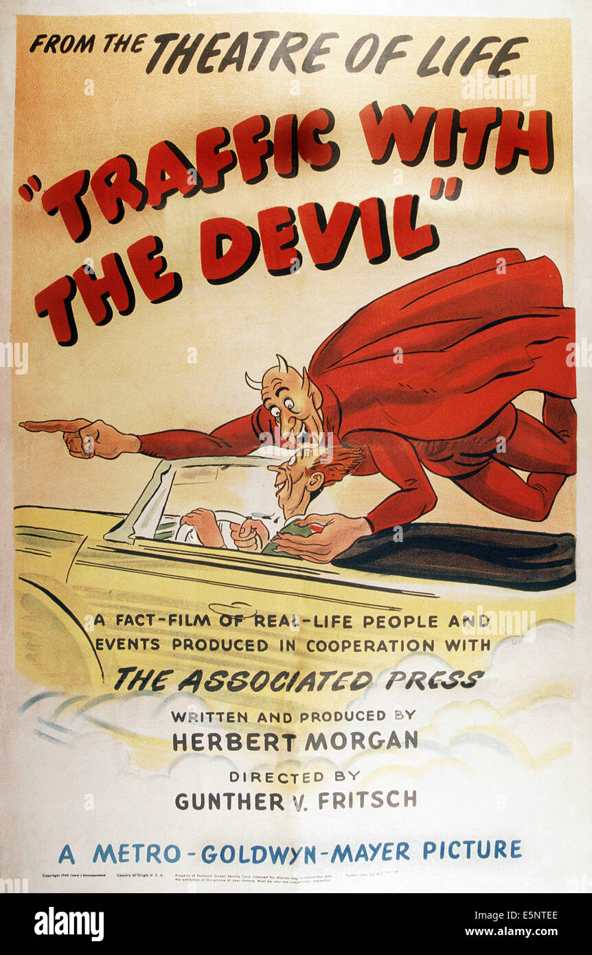 TRAFFIC WITH THE DEVIL, US poster art, 1946 Stock Photo