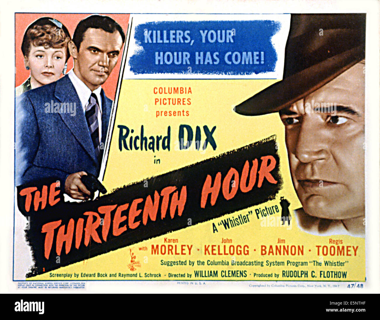THE 13th HOUR (aka THE THIRTEENTH HOUR), Karen Morley, John Kellogg, Richard Dix, 1947 Stock Photo