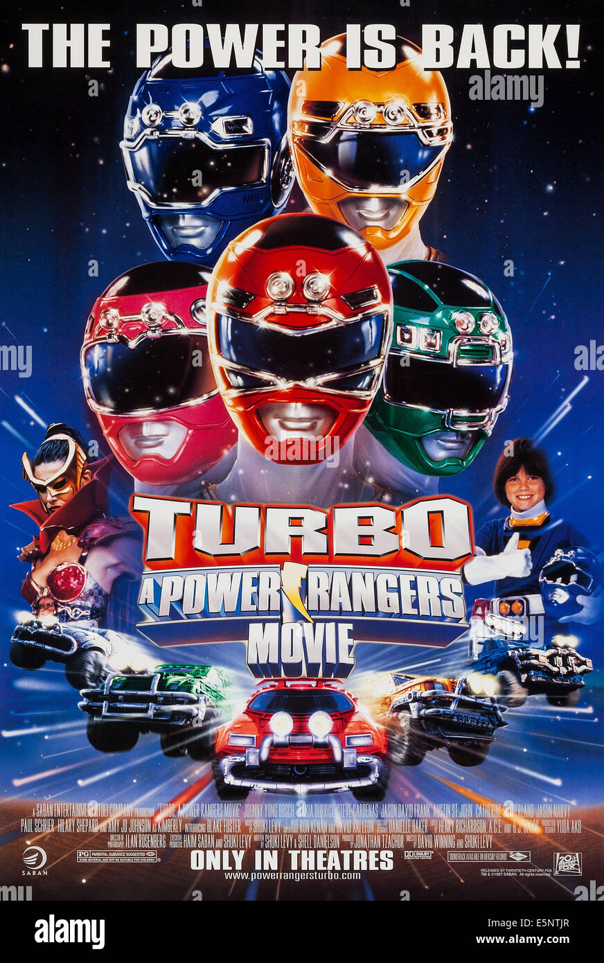 TURBO: A POWER RANGERS MOVIE, US advance poster art, 1997, TM & Copyright © 20th Century Fox Film Corp./courtesy Everett Stock Photo