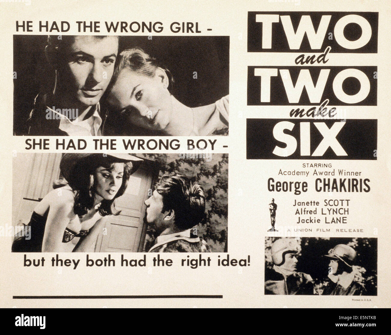 TWO AND TWO MAKE SIX, US lobbycard, top insert Chakiris